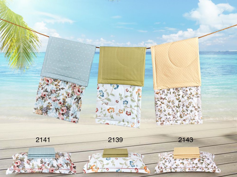 картинка комплект с летними одеялами из  печатного сатина 160х220 см, 2141-2osp от магазина asabella в Москве