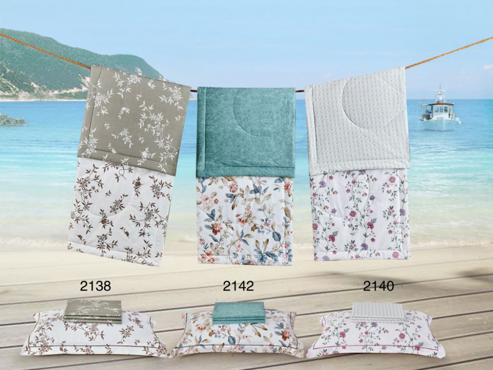 картинка комплект с летним одеялом из печатного сатина 160х220 см, 2140-osps от магазина asabella в Москве