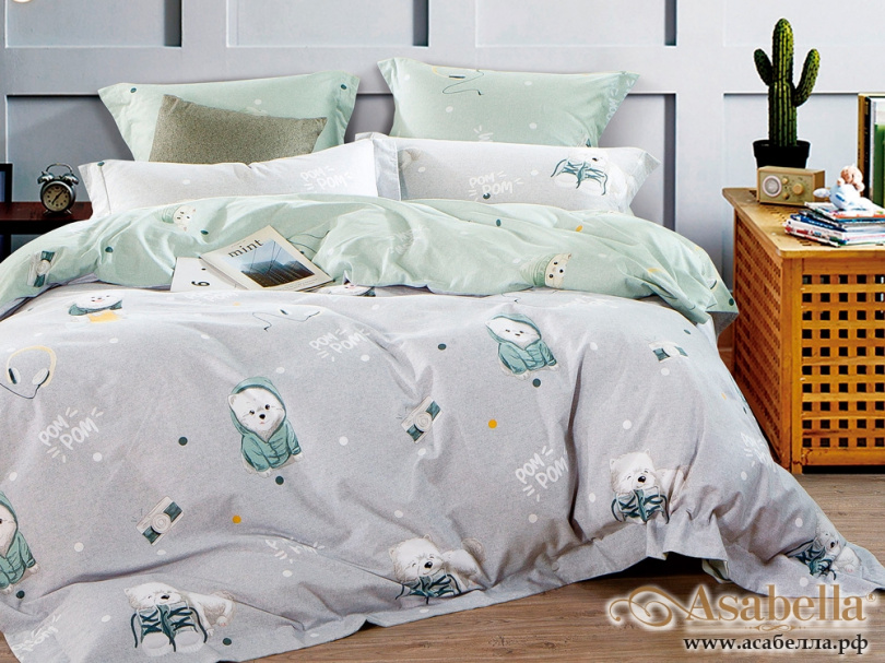 картинка комплект постельного белья 1,5-спальный, фланель 1188-4s от магазина asabella в Москве