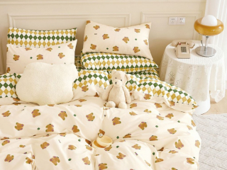 картинка комплект постельного белья 1,5-спальный, печатный сатин 2042-4s от магазина asabella в Москве