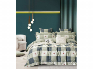 картинка комплект постельного белья 1,5-спальный, печатный сатин 2033-4s от магазина asabella в Москве