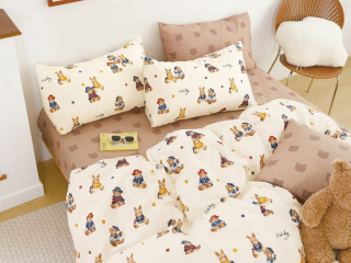 картинка комплект постельного белья 1,5-спальный, печатный сатин 2041-4s от магазина asabella в Москве