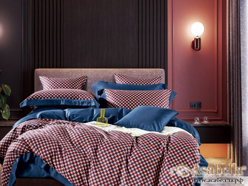 картинка комплект постельного белья 1,5-спальный, египетский хлопок 1635-4s от магазина asabella в Москве