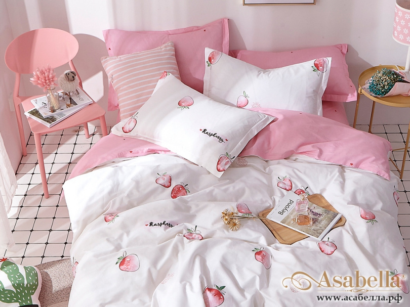картинка комплект постельного белья 1,5-спальный, печатный сатин 578-4xs от магазина asabella в Москве