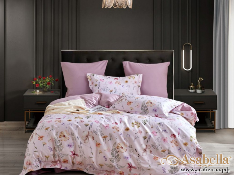 картинка комплект постельного белья 1,5-спальный, египетский хлопок 2153-4s от магазина asabella в Москве