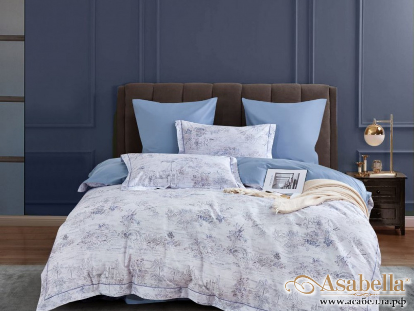 картинка комплект постельного белья 1,5-спальный, египетский хлопок 2150-4s от магазина asabella в Москве