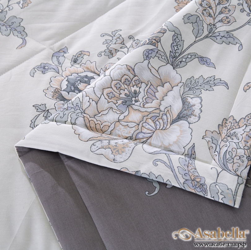 картинка одеяло летнее двустороннее серое asabella 381-os, размер 160*220 см. от магазина asabella в Москве