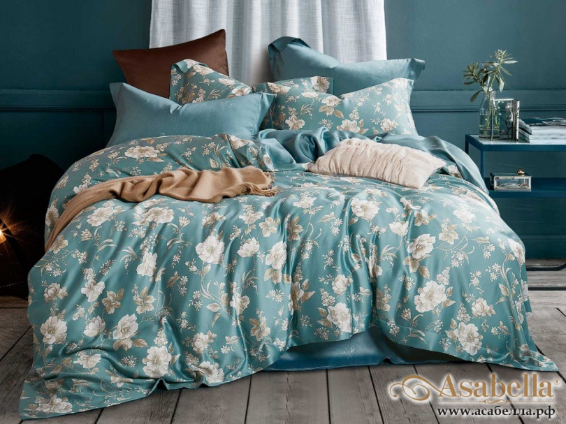 картинка комплект постельного белья 1,5-спальный, тенсел 1301-4s от магазина asabella в Москве
