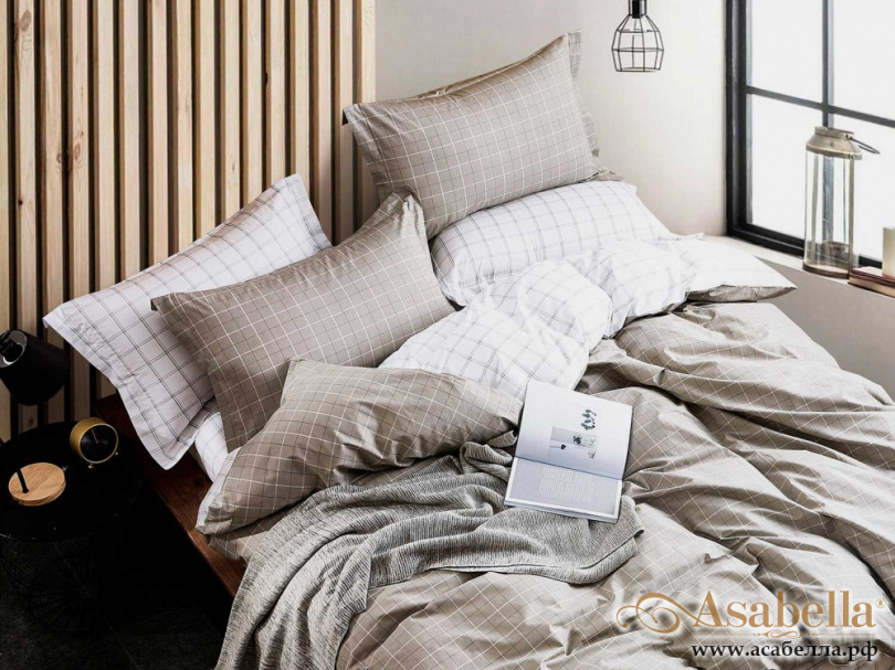 картинка комплект постельного белья 1,5-спальный, печатный сатин 1493-4s от магазина asabella в Москве