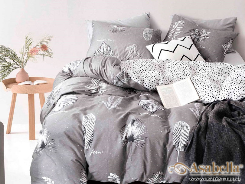 картинка комплект постельного белья евро, печатный сатин 1115-6 от магазина asabella в Москве