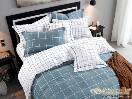 картинка комплект постельного белья 1,5-спальный, печатный сатин 562-4s от магазина asabella в Москве