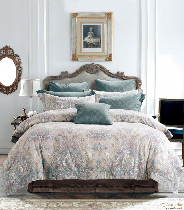 картинка комплект постельного белья asabella 358-4s, размер 1.5-спальный от магазина asabella в Москве