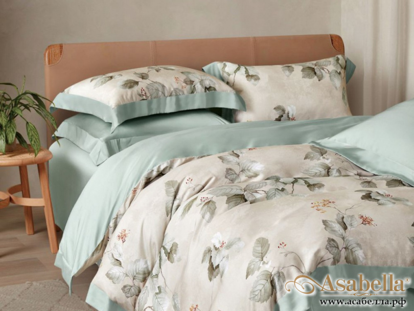 картинка комплект постельного белья евро, тенсел-люкс 2135-6/160*30 от магазина asabella в Москве
