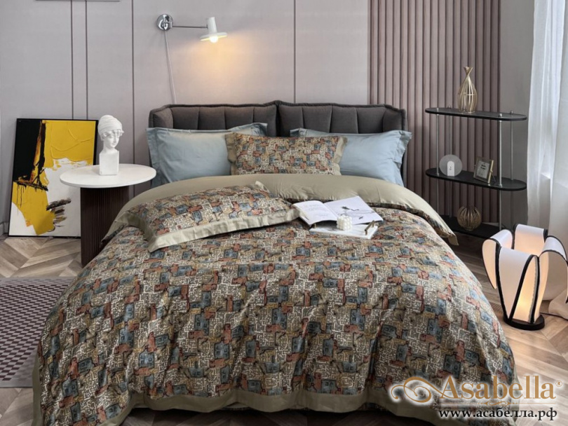 картинка комплект постельного белья 1,5-спальный, египетский хлопок 1952-4s от магазина asabella в Москве