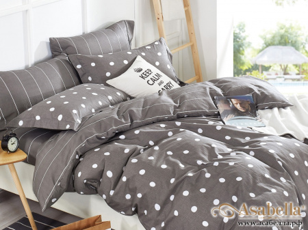 картинка комплект постельного белья 1,5-спальный, печатный сатин 505-4s от магазина asabella в Москве