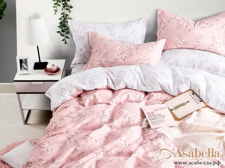 картинка комплект постельного белья 1,5-спальный, печатный сатин 1281-4s от магазина asabella в Москве