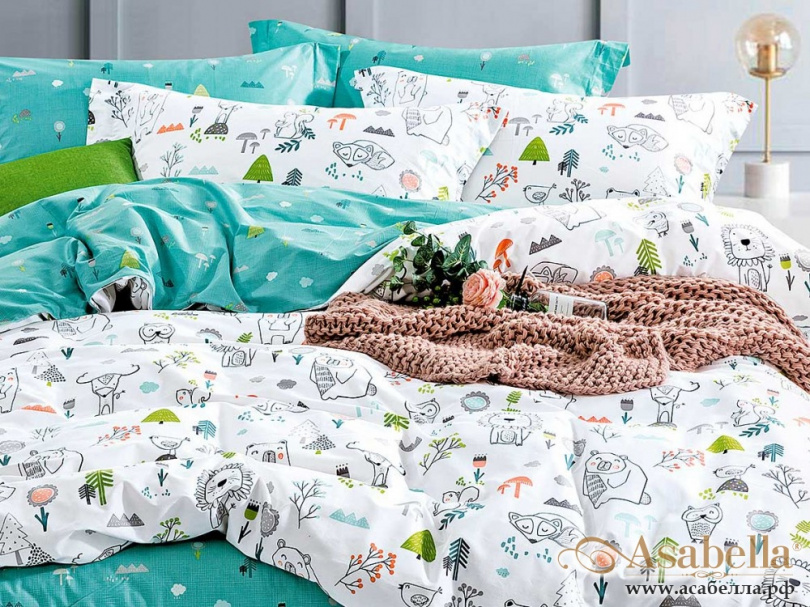 картинка комплект постельного белья asabella 1334-4s, размер 1,5-спальный от магазина asabella в Москве