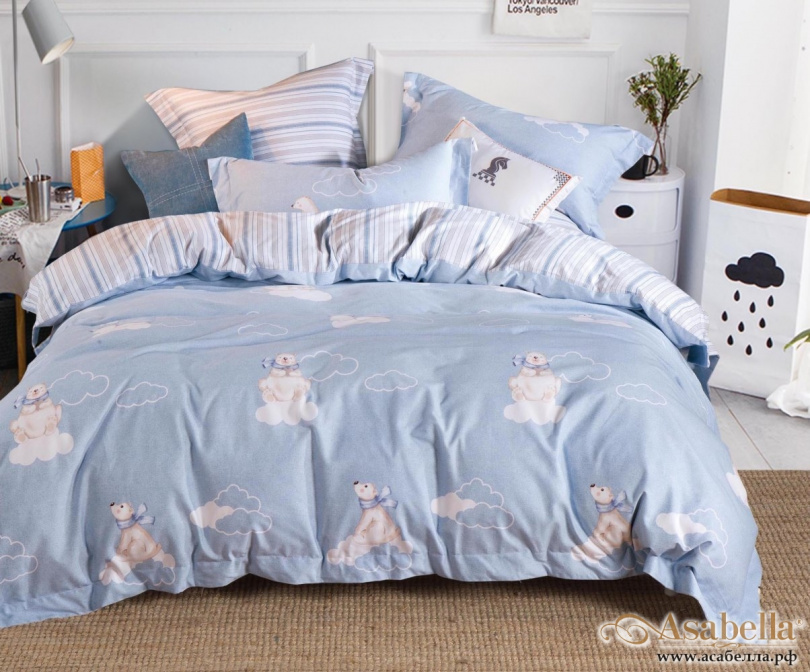 картинка постельное белье из фланели asabella 441-4s, размер 1.5 спальный от магазина asabella в Москве